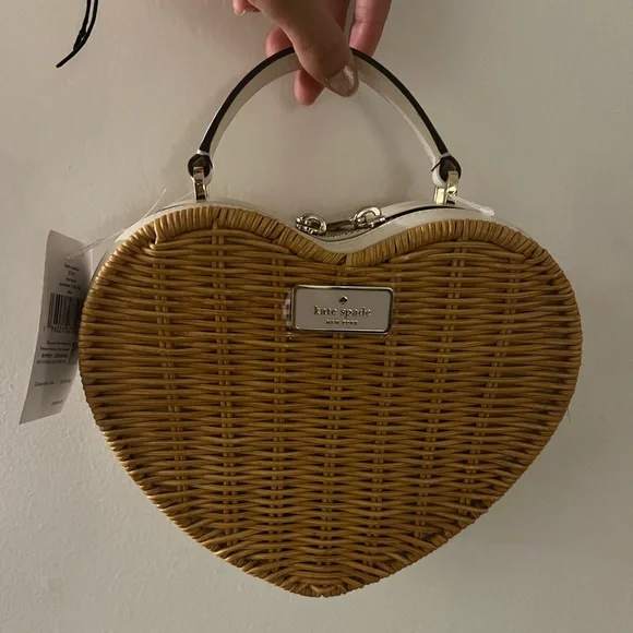 KATE SPADE NEW YORK Wicker Heart Crossbody Bag Brand New - Love Shack